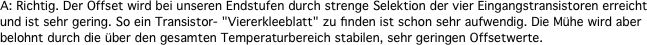 A: Richtig. Der Offset wird